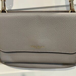 Henri Bendel Grey Leather Pouch Wallet Crossbody Pair